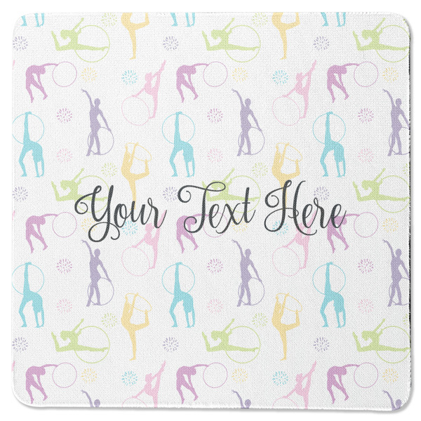 Gymnastics with Name/Text Square Coaster Rubber Back - Single