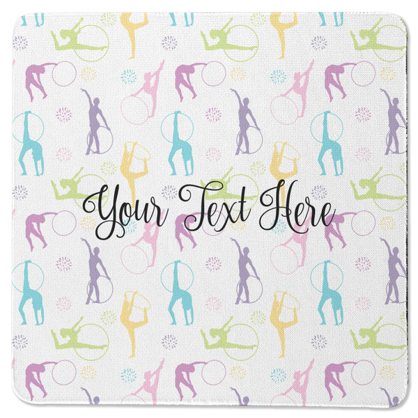 Custom Gymnastics with Name/Text Square Rubber Backed Coaster (Personalized)