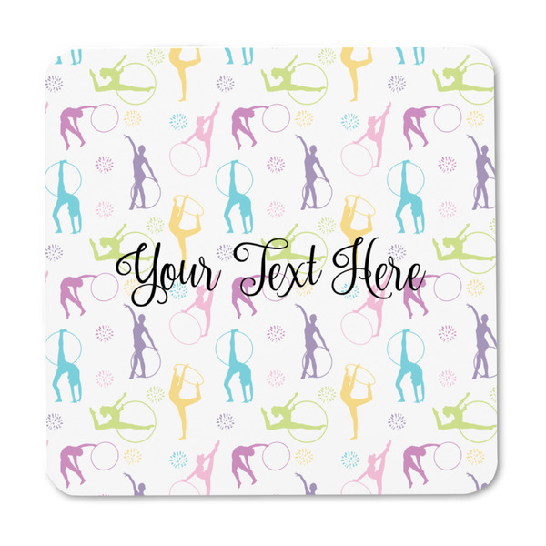 Gymnastics with Name/Text Square Fridge Magnet - FRONT