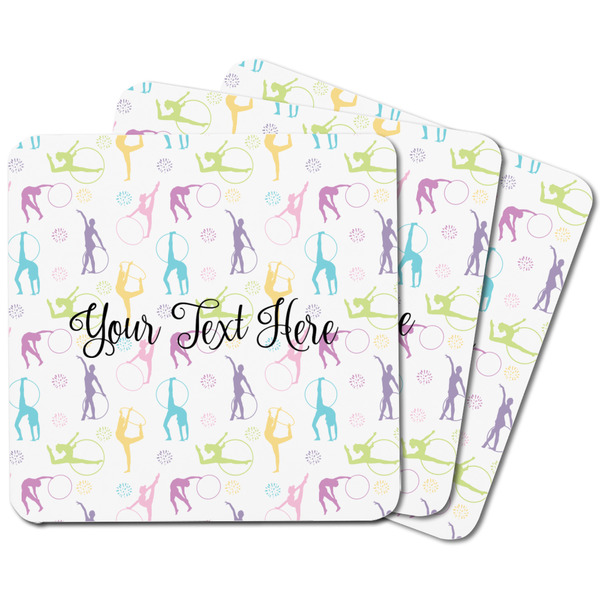 Gymnastics with Name/Text Square Fridge Magnet - MAIN