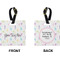 Gymnastics with Name/Text Square Luggage Tag (Front + Back)
