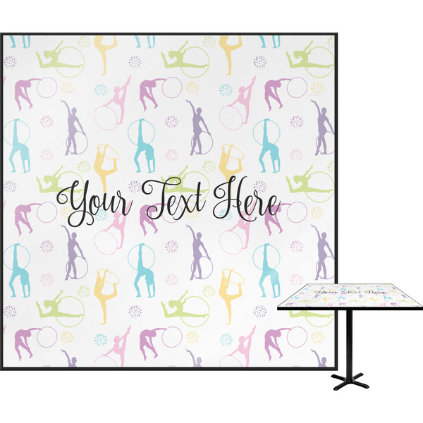 Custom Gymnastics with Name/Text Square Table Top (Personalized)