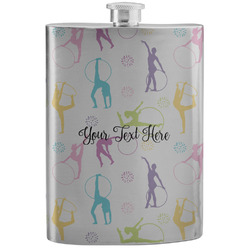Gymnastics with Name/Text Stainless Steel Flask (Personalized)