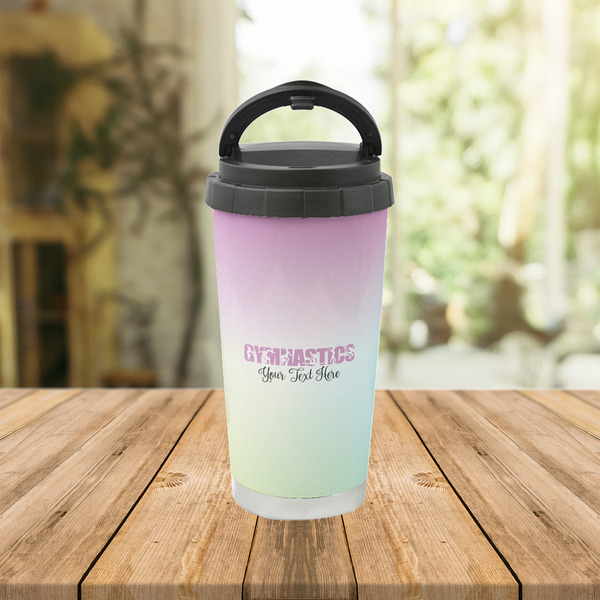 Gymnastics with Name/Text Stainless Steel Travel Cup Lifestyle