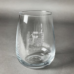 Gymnastics with Name/Text Stemless Wine Glass (Single)