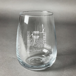 Gymnastics with Name/Text Stemless Wine Glass - Engraved