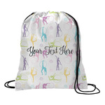 Gymnastics with Name/Text Drawstring Backpack - Medium (Personalized)