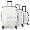 Gymnastics with Name/Text 3 Piece Luggage Set - 20" Carry On, 24" Medium Checked, 28" Large Checked