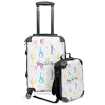 Gymnastics with Name/Text Kids 2-Piece Luggage Set - Suitcase & Backpack