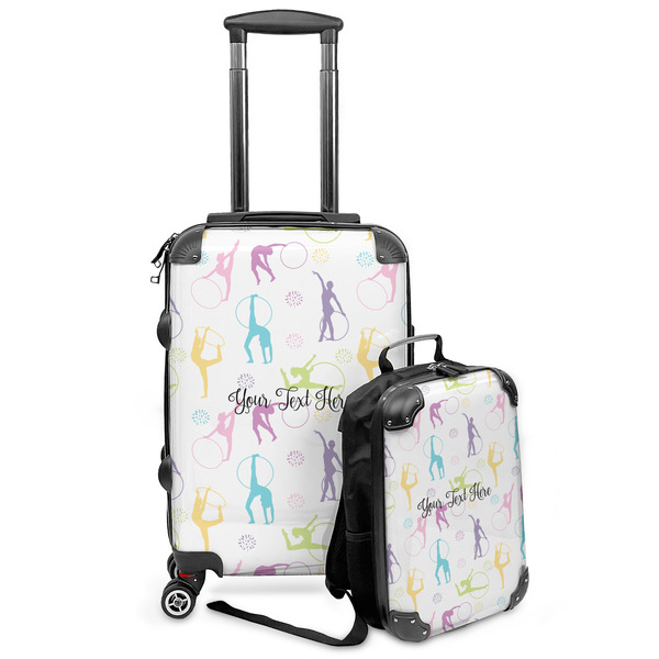 Custom Gymnastics with Name/Text Kids 2-Piece Luggage Set - Suitcase & Backpack