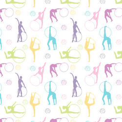 Gymnastics with Name/Text Fabric by the Yard