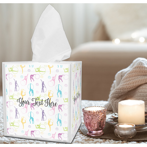 Gymnastics with Name/Text Tissue Box - LIFESTYLE