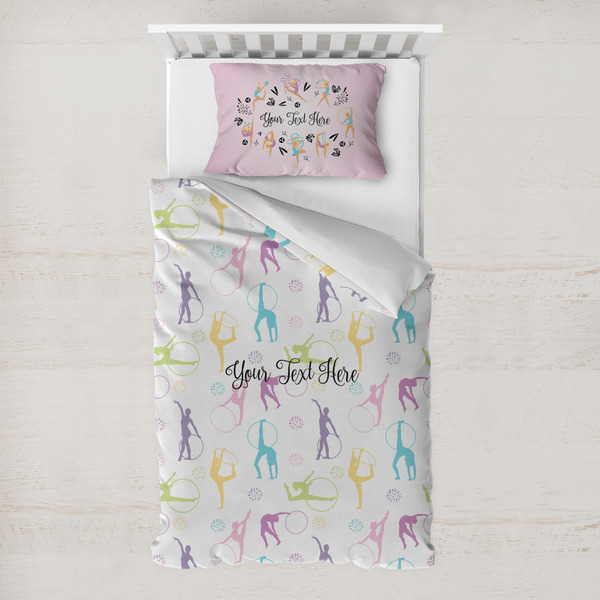 Custom Gymnastics with Name/Text Toddler Bedding Set - With Pillowcase