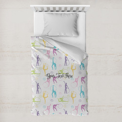 Gymnastics with Name/Text Toddler Duvet Cover