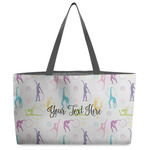 Gymnastics with Name/Text Beach Totes Bag - w/ Black Handles