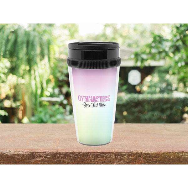 Gymnastics with Name/Text Travel Mug Lifestyle (Personalized)