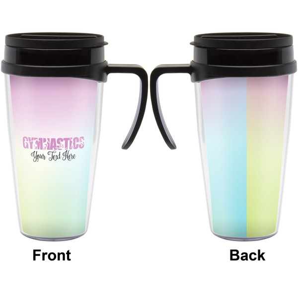 Gymnastics with Name/Text Travel Mug with Black Handle - Approval