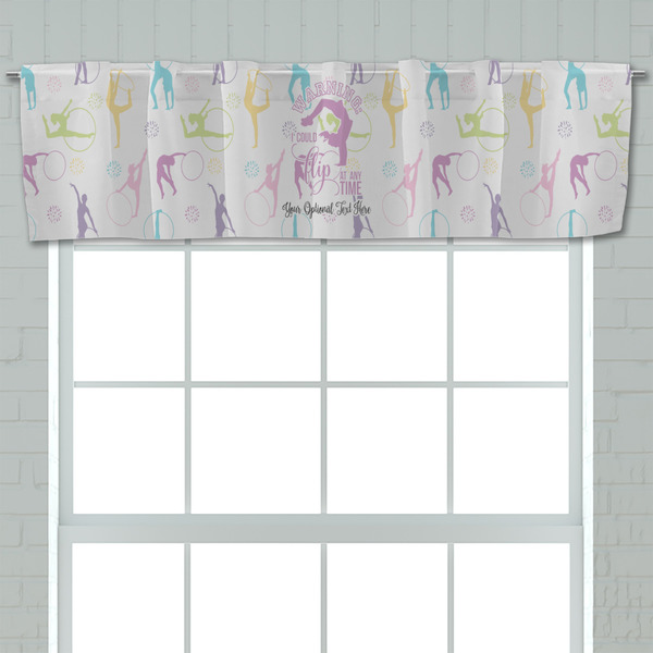 Gymnastics with Name/Text Valance - Closeup on window