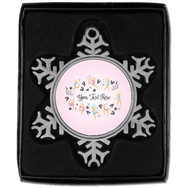Gymnastics with Name/Text Vintage Snowflake - In box
