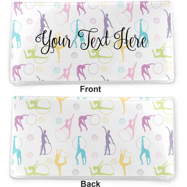 Gymnastics with Name/Text Vinyl Check Book Cover - Front and Back