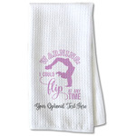 Gymnastics with Name/Text Kitchen Towel - Waffle Weave - Partial Print