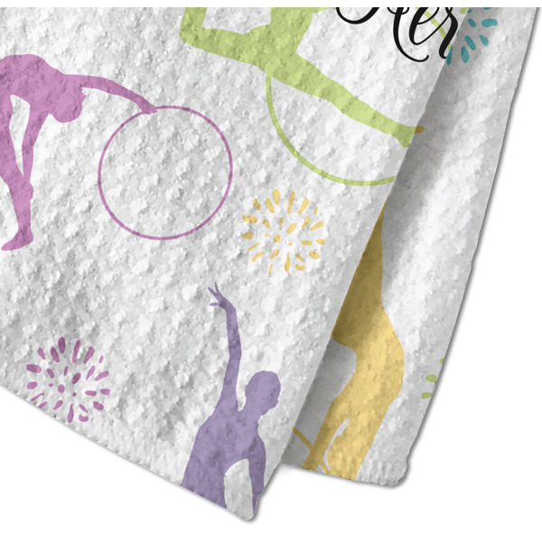 Gymnastics with Name/Text Waffle Weave Towel - Closeup of Material Image