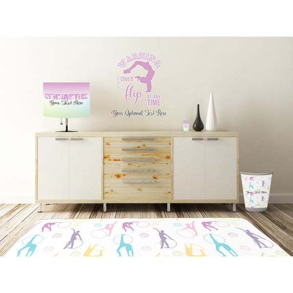 Gymnastics with Name/Text Wall Graphic Decal Wooden Desk