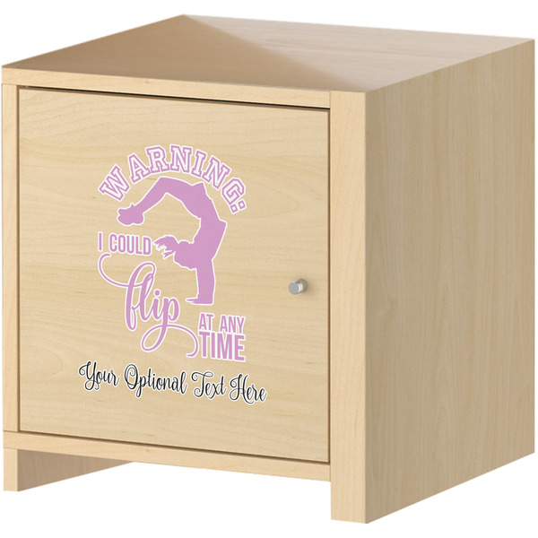 Gymnastics with Name/Text Wall Graphic on Wooden Cabinet