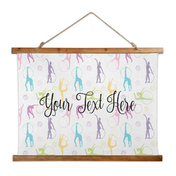 Gymnastics with Name/Text Wall Hanging Tapestry - Wide