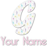 Gymnastics with Name/Text Name & Initial Decal - Up to 18"x18" (Personalized)