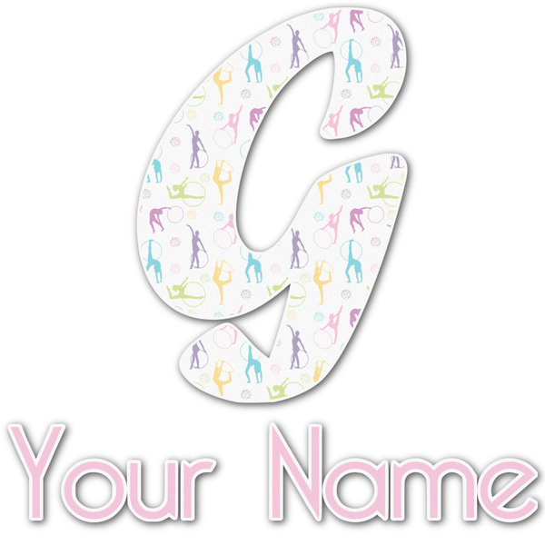 Custom Gymnastics with Name/Text Name & Initial Decal - Up to 18"x18" (Personalized)