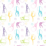 Gymnastics with Name/Text Wallpaper & Surface Covering (Peel & Stick 24"x 24" Sample)