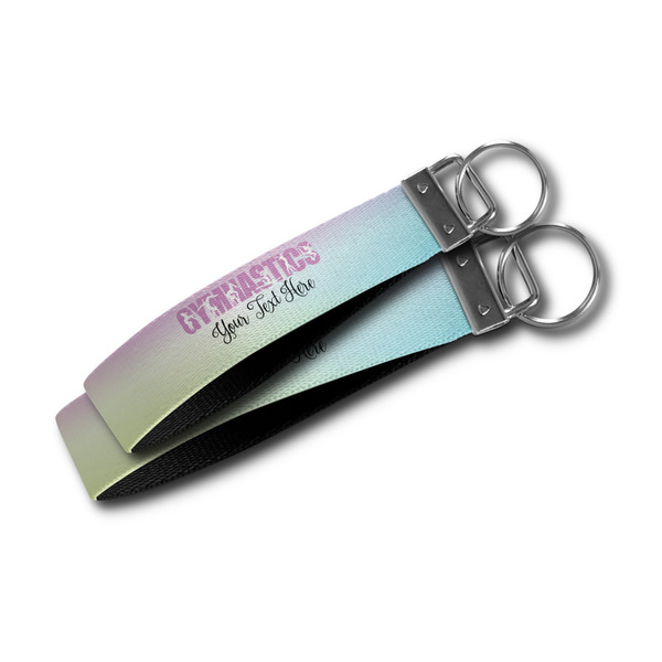 Gymnastics with Name/Text Webbing Keychain FOBs - Size Comparison