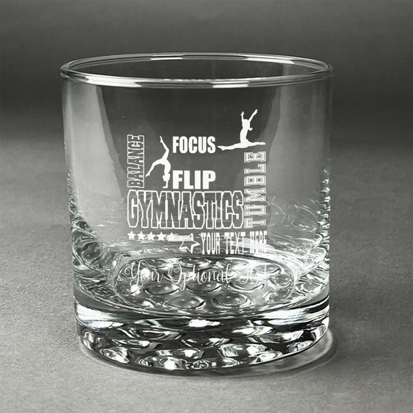 Custom Gymnastics with Name/Text Whiskey Glass - Engraved