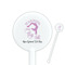 Gymnastics with Name/Text 5.5" Round Plastic Stir Sticks - White - Single Sided