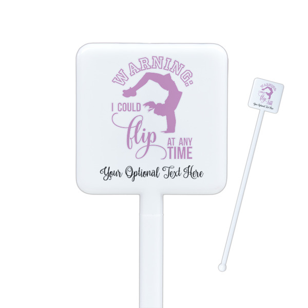 Custom Gymnastics with Name/Text Square Plastic Stir Sticks