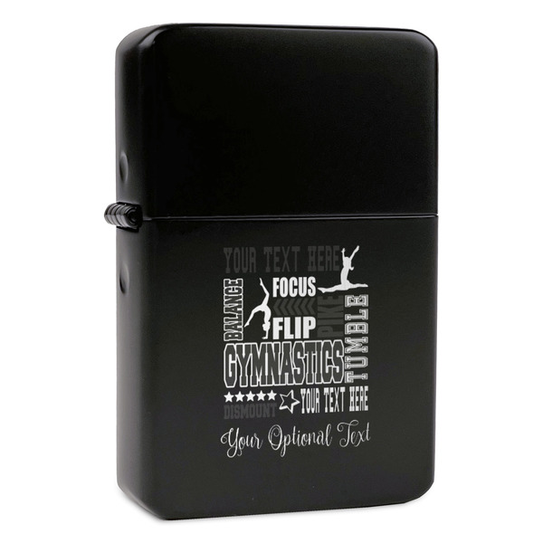 Custom Gymnastics with Name/Text Windproof Lighter - Black - Double Sided