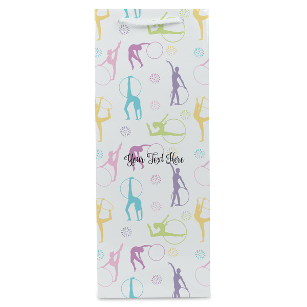 Gymnastics with Name/Text Wine Gift Bag - Gloss - Front