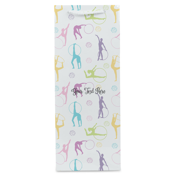 Gymnastics with Name/Text Wine Gift Bag - Matte - Front