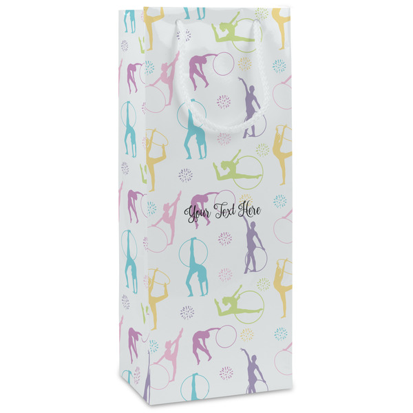 Custom Gymnastics with Name/Text Wine Gift Bags - Matte