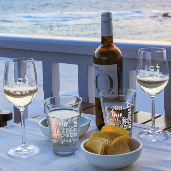 Gymnastics with Name/Text Wine Glasses - Lifestyle (UPDATE)