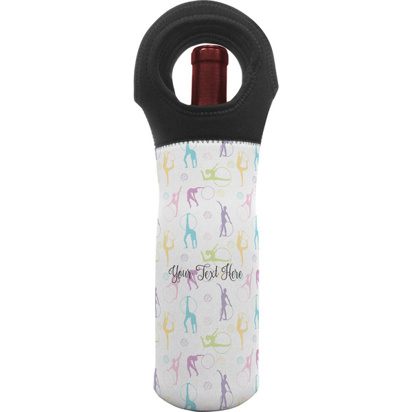 Custom Gymnastics with Name/Text Wine Tote Bag (Personalized)
