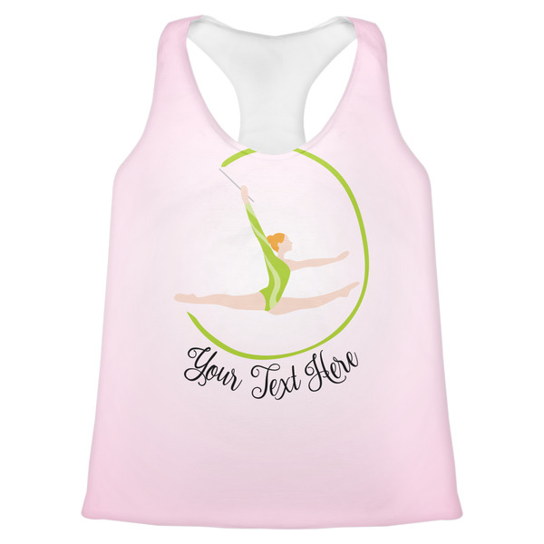 Custom Gymnastics with Name/Text Womens Racerback Tank Top - Small (Personalized)
