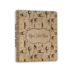 Gymnastics with Name/Text Wood 3-Ring Binder - 1" Half-Letter Size