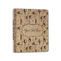 Gymnastics with Name/Text Wood 3-Ring Binder - 1" Half-Letter Size