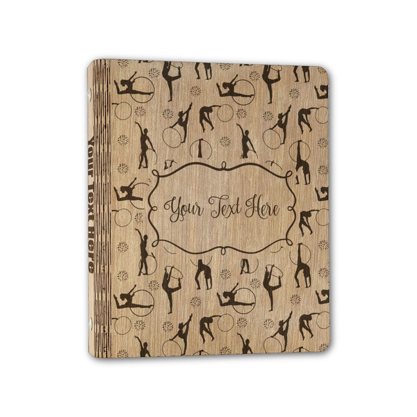 Custom Gymnastics with Name/Text Wood 3-Ring Binder - 1" Half-Letter Size