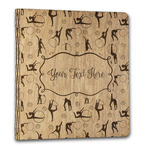 Gymnastics with Name/Text Wood 3-Ring Binder - 1" Letter Size