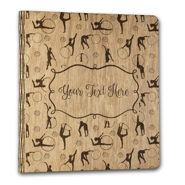 Custom Gymnastics with Name/Text Wood 3-Ring Binder - 1" Letter Size