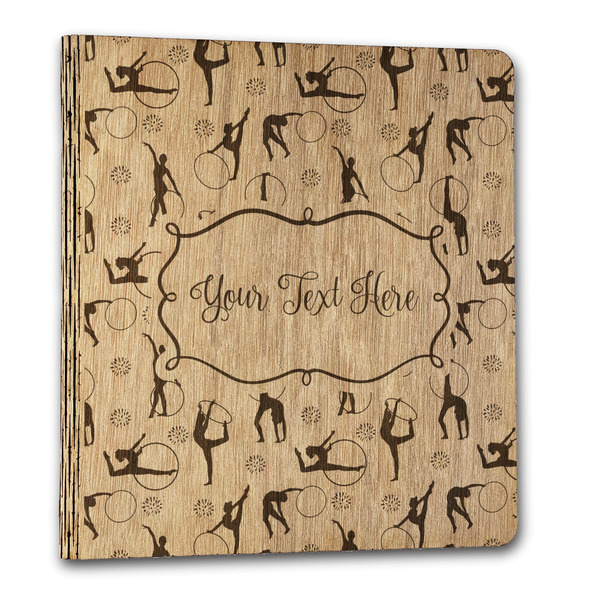 Gymnastics with Name/Text Wood 3-Ring Binders - 1" Letter - Front