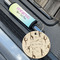 Gymnastics with Name/Text Wood Luggage Tags - Round - Lifestyle